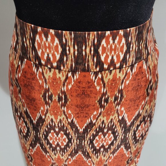 Jones New York 100% Silk Burnt Orange Lined Faux Wrap Skirt Size 8 Orange Brown - Picture 4 of 11